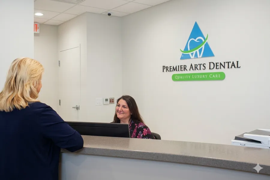 The welcoming Premier Arts Dental front desk